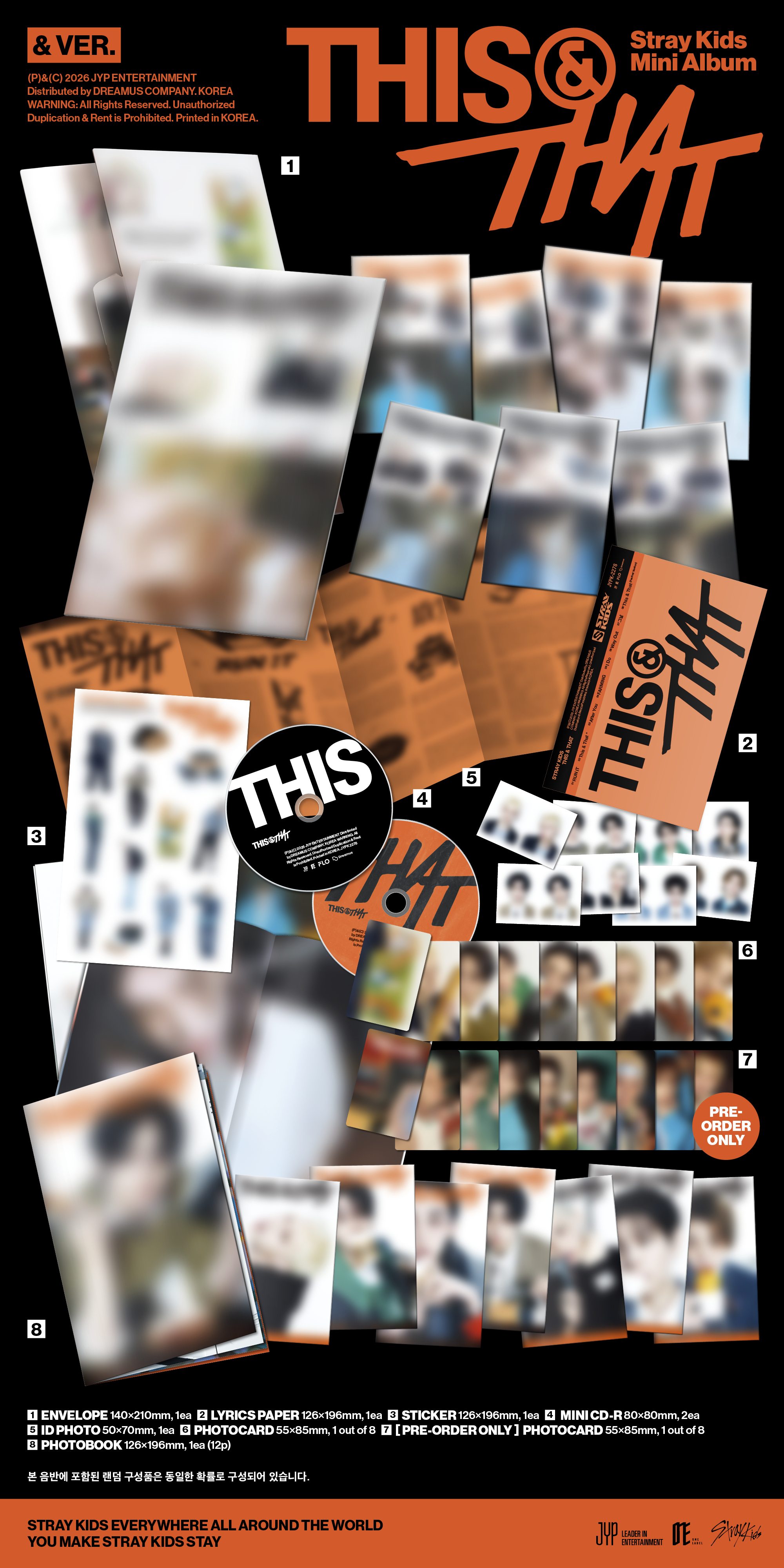Stray Kids: This & That (& Ver.) 8 TYPES Random album detail 8809954226526